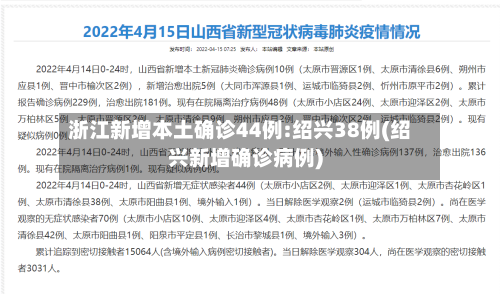 浙江新增本土确诊44例:绍兴38例(绍兴新增确诊病例)