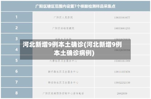 河北新增9例本土确诊(河北新增9例本土确诊病例)