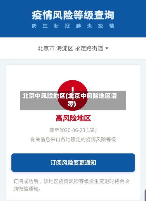 北京中风险地区(北京中风险地区清零)