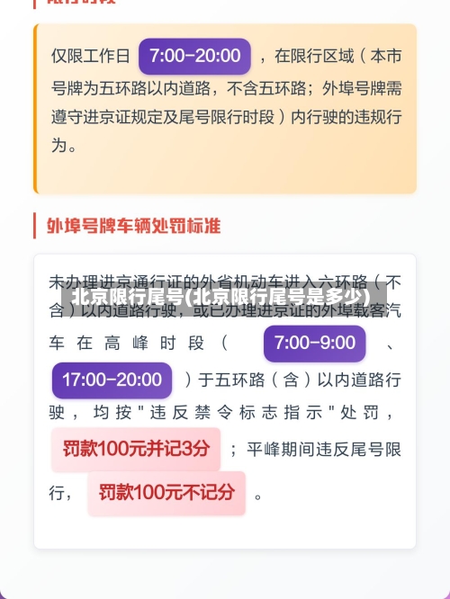 北京限行尾号(北京限行尾号是多少)