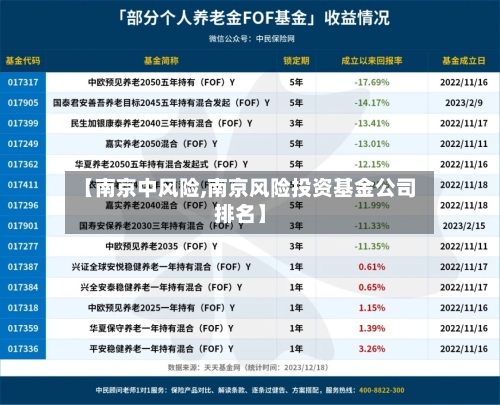 【南京中风险,南京风险投资基金公司排名】