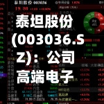 泰坦股份(003036.SZ)：公司高端电子布喷气织机尚处于研发阶段 未形成任何销售收入