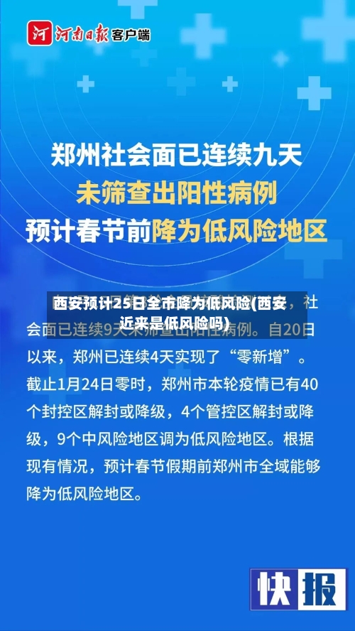 西安预计25日全市降为低风险(西安近来是低风险吗)