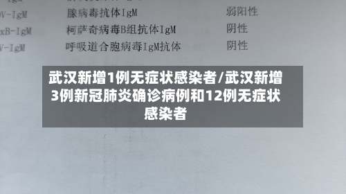 武汉新增1例无症状感染者/武汉新增3例新冠肺炎确诊病例和12例无症状感染者