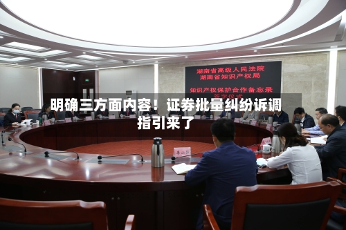 明确三方面内容！证券批量纠纷诉调指引来了
