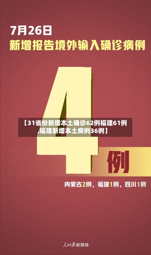 【31省份新增本土确诊62例福建61例,福建新增本土病例36例】