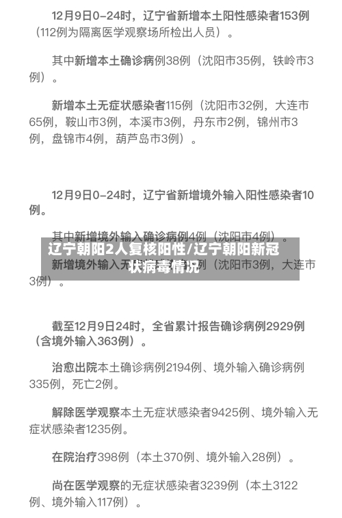 辽宁朝阳2人复核阳性/辽宁朝阳新冠状病毒情况